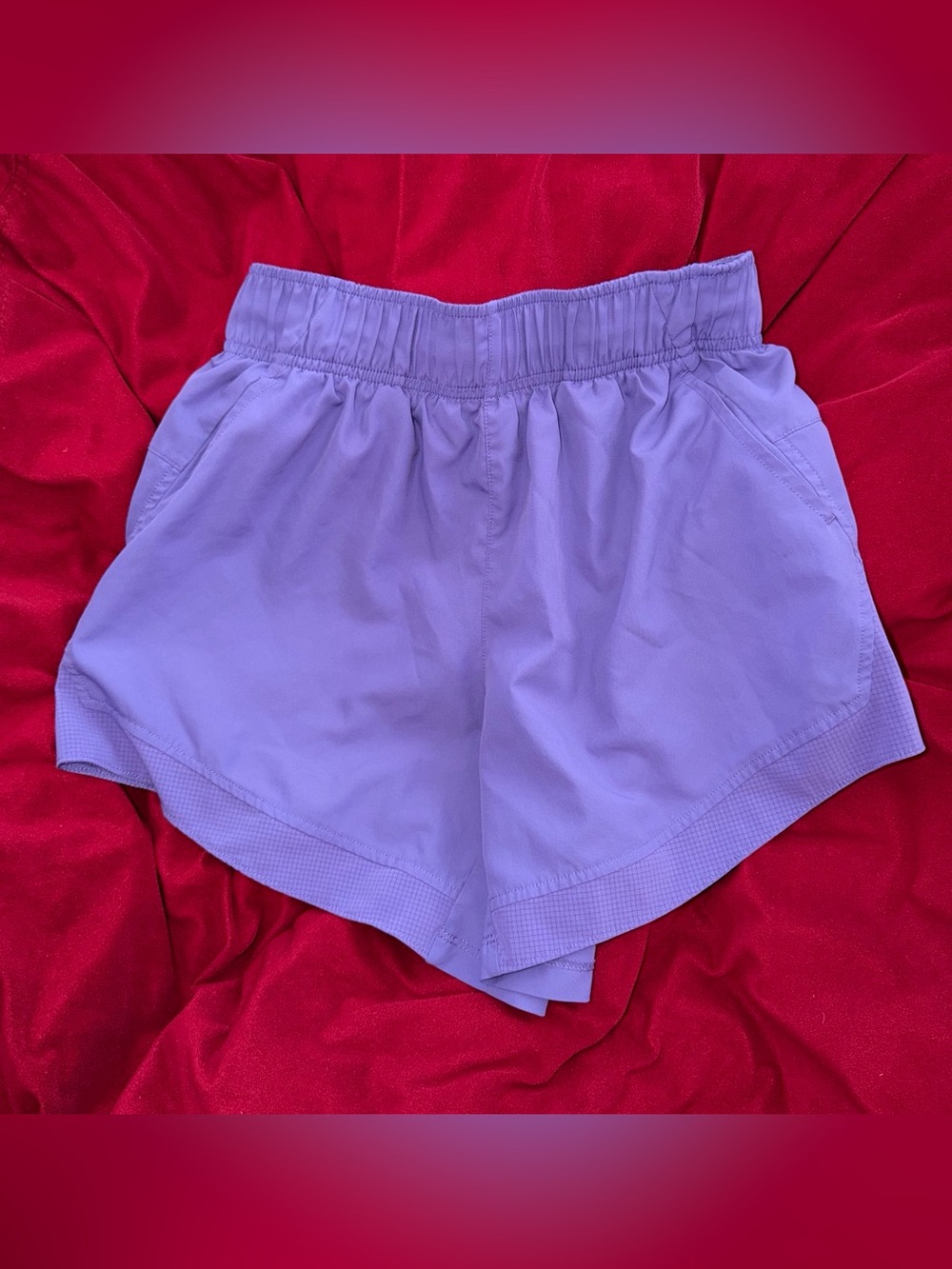 Athletic Works Lavender Elastic-Waist Athletic Shorts
